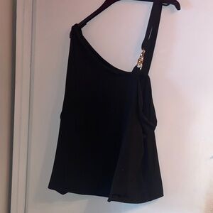 SHEIN Black Asymmetrical Tank Top